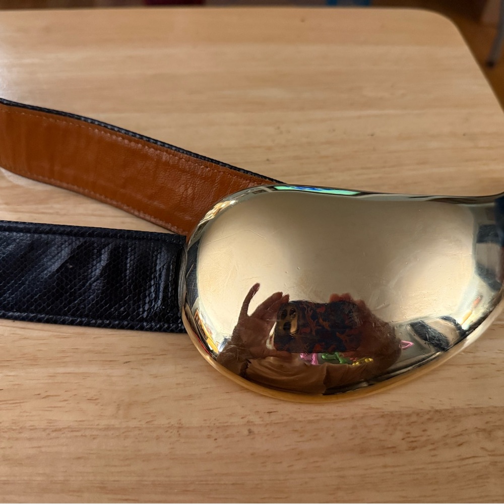 Vintage Alexis Kirk Elegant Gold Buckle Women's Belt